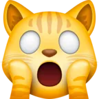 Emoji Fáradt macska arca 🙀 image - Facebook Meta style