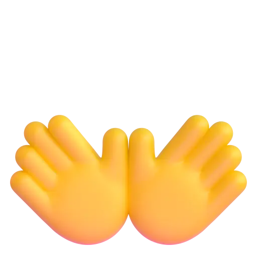 両手サインを開く