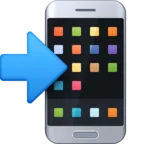 Mobiltelefon jobbra mutató nyíllal a bal oldalon