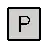 Letra de capital latino quadrada negativa P