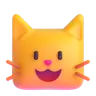 Emoji Mosolygó macska arca nyitott szájjal 😺 image - Microsoft 3D Fluent style