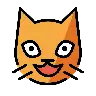 Emoji Mosolygó macska arca nyitott szájjal 😺 image - OpenMoji style