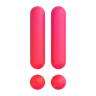 Emoji Dublu semn de exclamare ‼ image - Microsoft 3D Fluent style