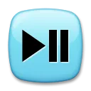 Fekete jobbra mutató háromszög, dupla függőleges sávval