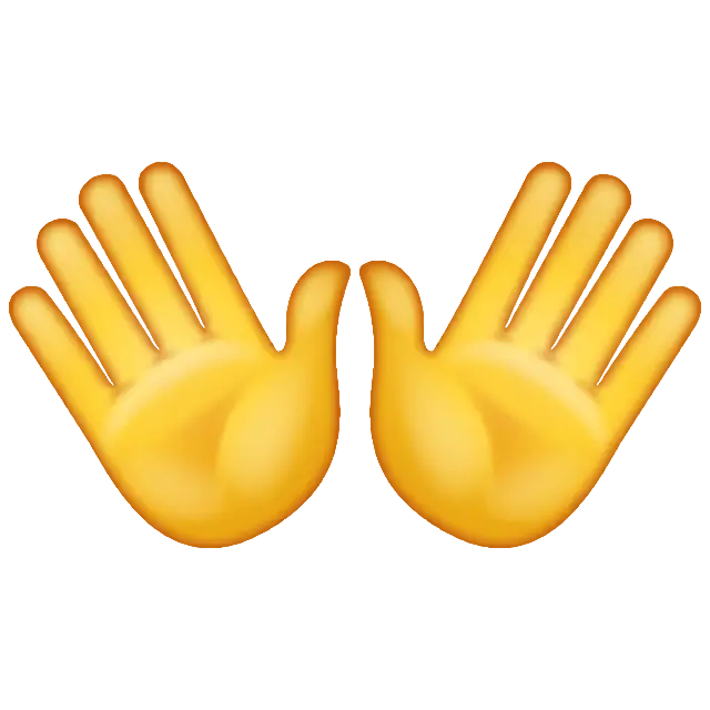 両手サインを開く