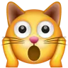 Emoji Fáradt macska arca 🙀 image - WhatsApp style