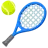 Teniszütő és labda
