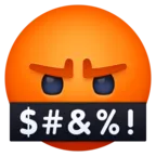 Súlyos arc szájjal ellátott szimbólumokkal