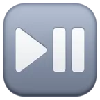 Fekete jobbra mutató háromszög, dupla függőleges sávval