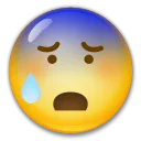 Arc nyitott szájjal és hideg verejték