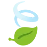Emoji A levél csapkodott a szélben 🍃 image - Google Noto Color style