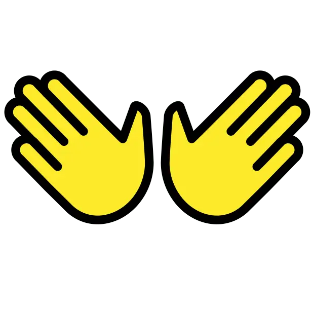 両手サインを開く