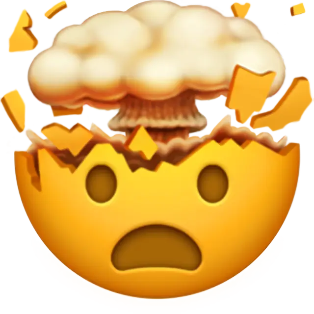 爆発の頭を持つショックを受けた顔