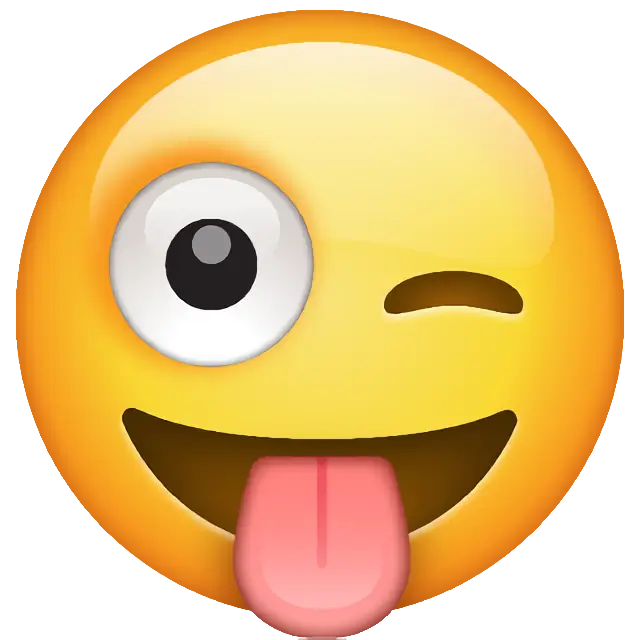 突き出た舌とまばたきの目をした顔