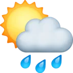 Fehér nap felhő mögött eső