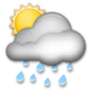 Fehér nap felhő mögött eső