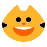 Emoji Mosolygó macska arca nyitott szájjal 😺 image - Tossface style