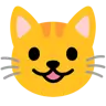Emoji Mosolygó macska arca nyitott szájjal 😺 image - Google Noto Color style