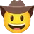 Rosto com chapéu de cowboy